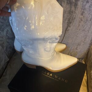 Azalea Wang Glossy White Western Boots